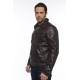 Blouson cuir homme Major Agneau marron gauche