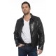 Blouson cuir homme Major Agneau noir face ouvert