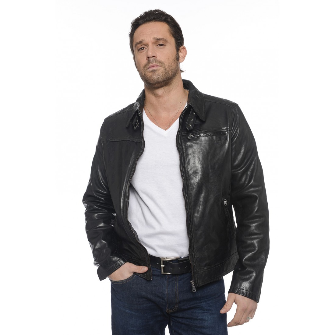 Blouson cuir homme Major Agneau