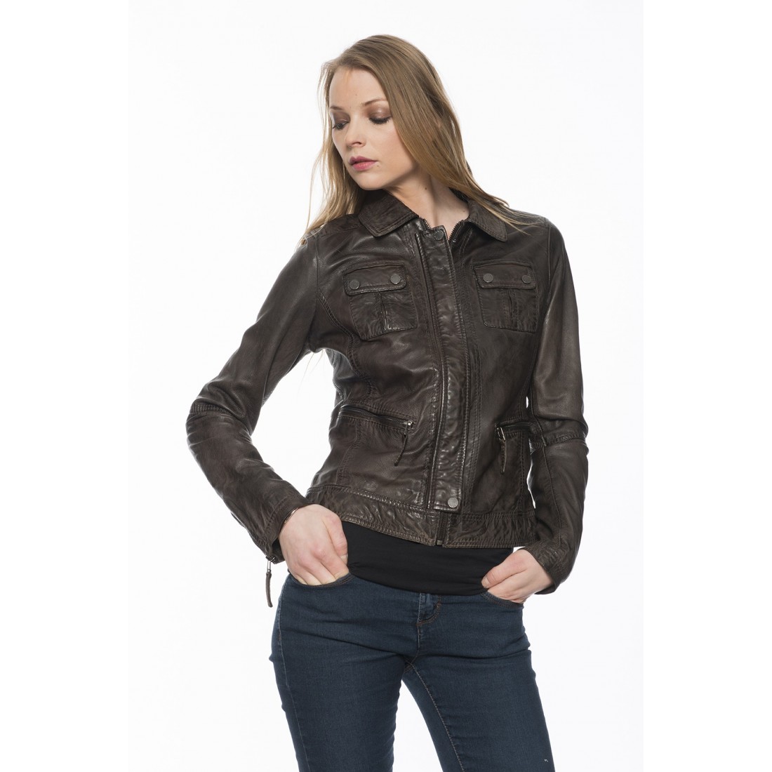 Blouson Cuir Oakwood Gamma pour femme