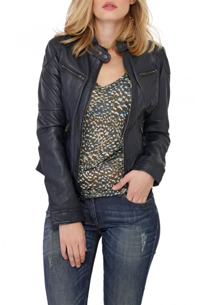 Veste cuir bleu femme oakwood Veste cuir bleu femme oakwood