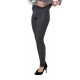 Pantalon Cuir Stretch Gris Femme Oakwood