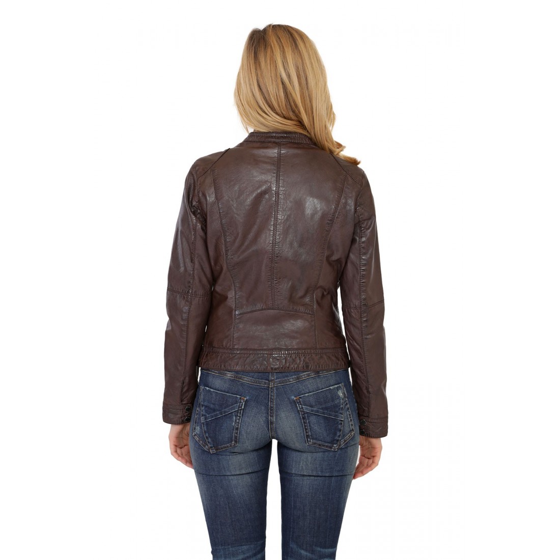 Blouson Cuir Oakwood Callas Marron pour femme