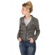 Blouson cuir agneau gris femme Oakwood