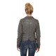 Blouson cuir agneau gris femme Oakwood