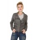 Blouson cuir agneau gris femme Oakwood