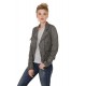 Blouson cuir agneau gris femme Oakwood