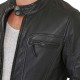 Blouson cuir agneau Noir homme oakwood