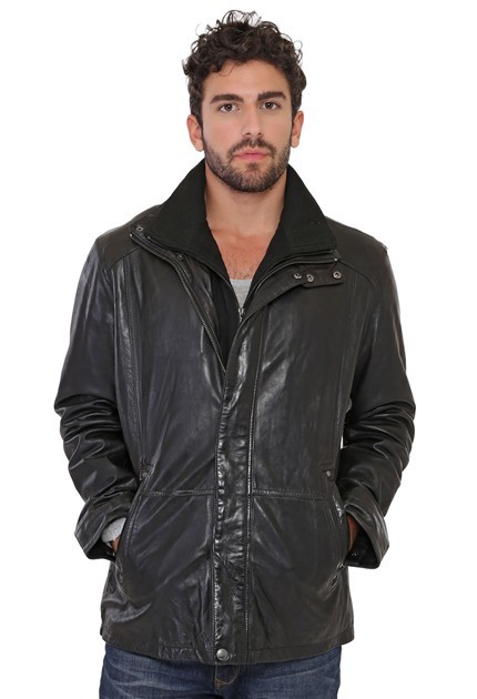 Veste Daytona Gloster en cuir homme noir 