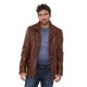 Veste Daytona Gloster en cuir homme marron 