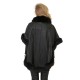 Poncho Giovanni aurora en fourrure de renard femme noir 