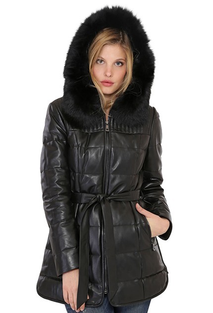 manteau en cuir femme