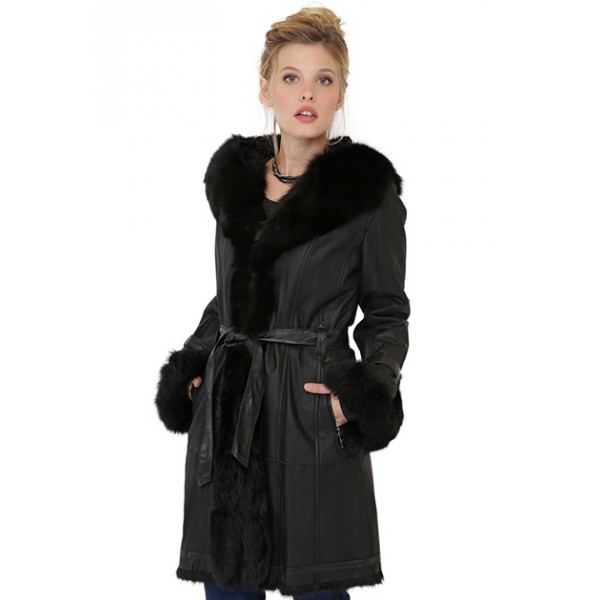 manteau lapin noir