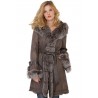 Manteau Newty de Giovanni en fourrure femme taupe