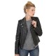 Veste LCW1601D de Schott en cuir femme noir