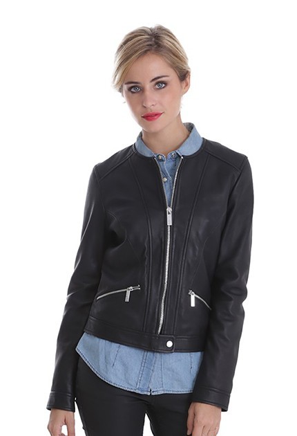 Blouson cuir femme Oakwood Monica noir