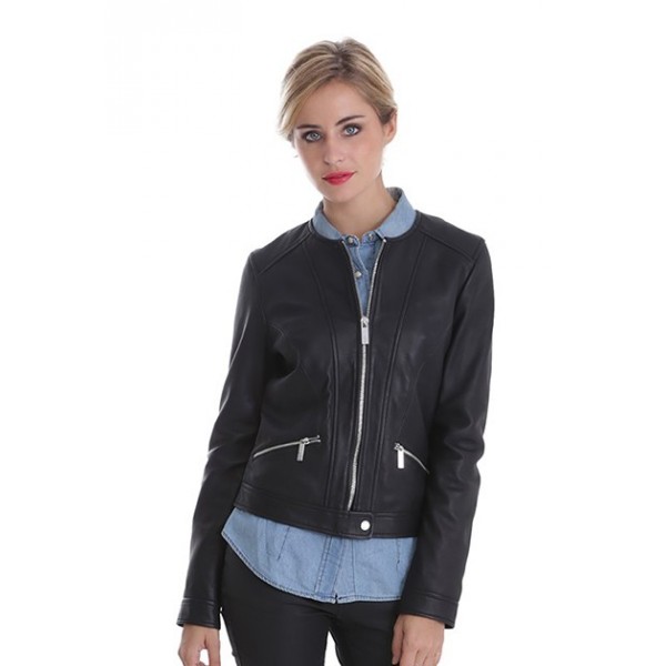 Blouson cuir femme Oakwood Monica noir