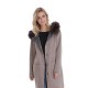 Manteau en laine reversible Oakwood Yale Bi beige et gris