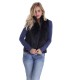 Gilet fourrure lapin femme MonCuir bleu