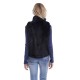 Gilet fourrure lapin femme MonCuir bleu