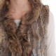 Gilet fourrure lapin et racoon femme MonCuir beige