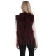 Gilet fourrure lapin et racoon femme MonCuir bordeaux