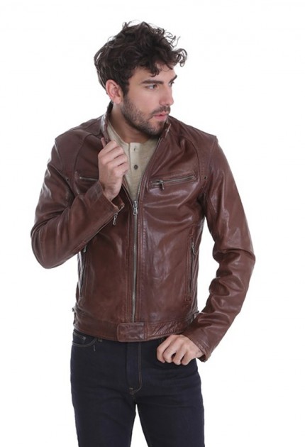 Blouson cuir homme Daytona dustin marron