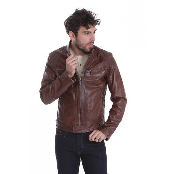 Blouson cuir homme Daytona dustin marron