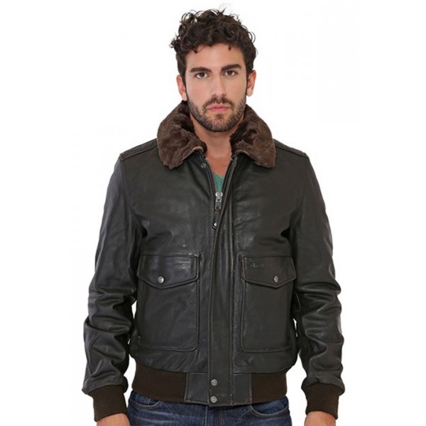 Blouson LC5331X de Schott en cuir homme marron