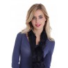 Echarpe fourrure lapin tricoté femme MonCuir bleue