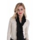 Echarpe en lapin tricoté femme MonCuir noire