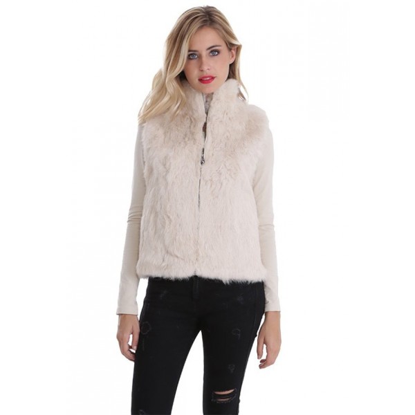 gilet sans manche femme en fourrure