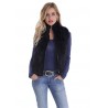 Gilet fourrure lapin femme MonCuir bleu