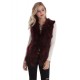 Gilet fourrure lapin et racoon femme MonCuir bordeaux