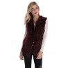 Gilet fourrure lapin et racoon femme MonCuir bordeaux