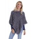 Poncho lapin femme MonCuir gris