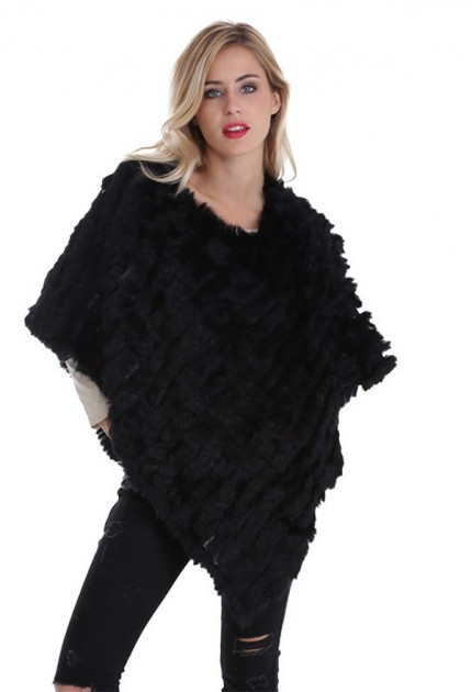 gilet poncho fourrure