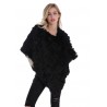 Poncho lapin femme MonCuir gilet noir