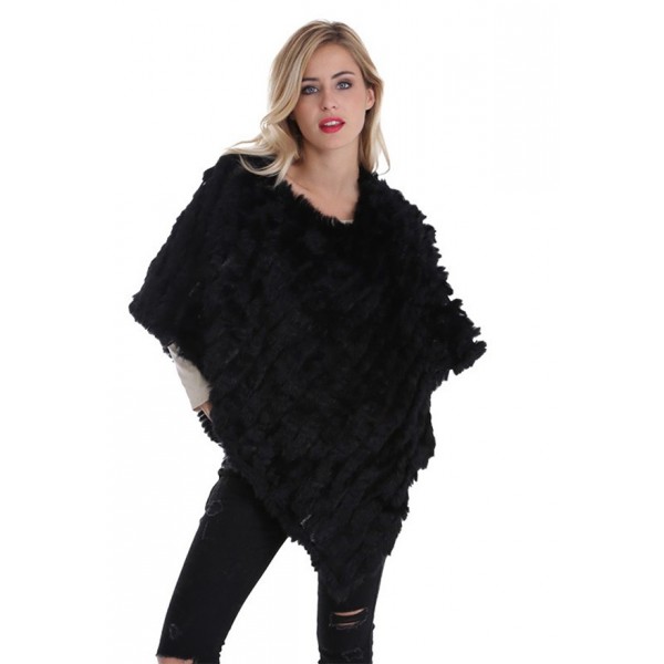 Poncho lapin femme MonCuir noir