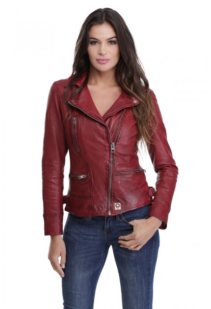 Blouson cuir femme Oakwood Video Feu