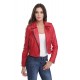 Blouson cuir femme Oakwood Yoko rouge