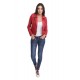 Blouson cuir femme Oakwood Yoko rouge