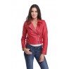 Blouson cuir femme Oakwood Yoko rouge