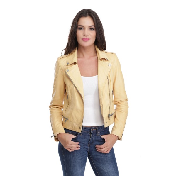 Blouson cuir oakwood femme jaune Blouson cuir oakwood femme jaune