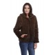 Veste en vison tricoté femme MonCuir Kirby marron