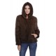 Veste en vison tricoté femme MonCuir Kirby marron