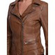 Blouson cuir femme Oakwood Video Cognac