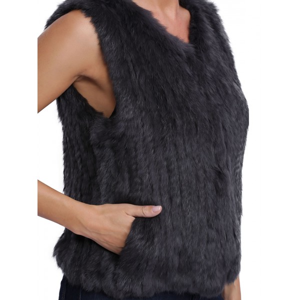 Gilet en fourrure pour femme oakwood Magali 62683 gris 530