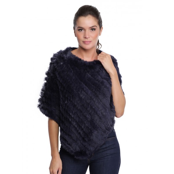 Poncho en fourrure Davos 56034 d'Oakwood Femme bleu foncé 537