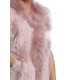 Gilet fourrure lapin et racoon femme MonCuir K250259-71 rose